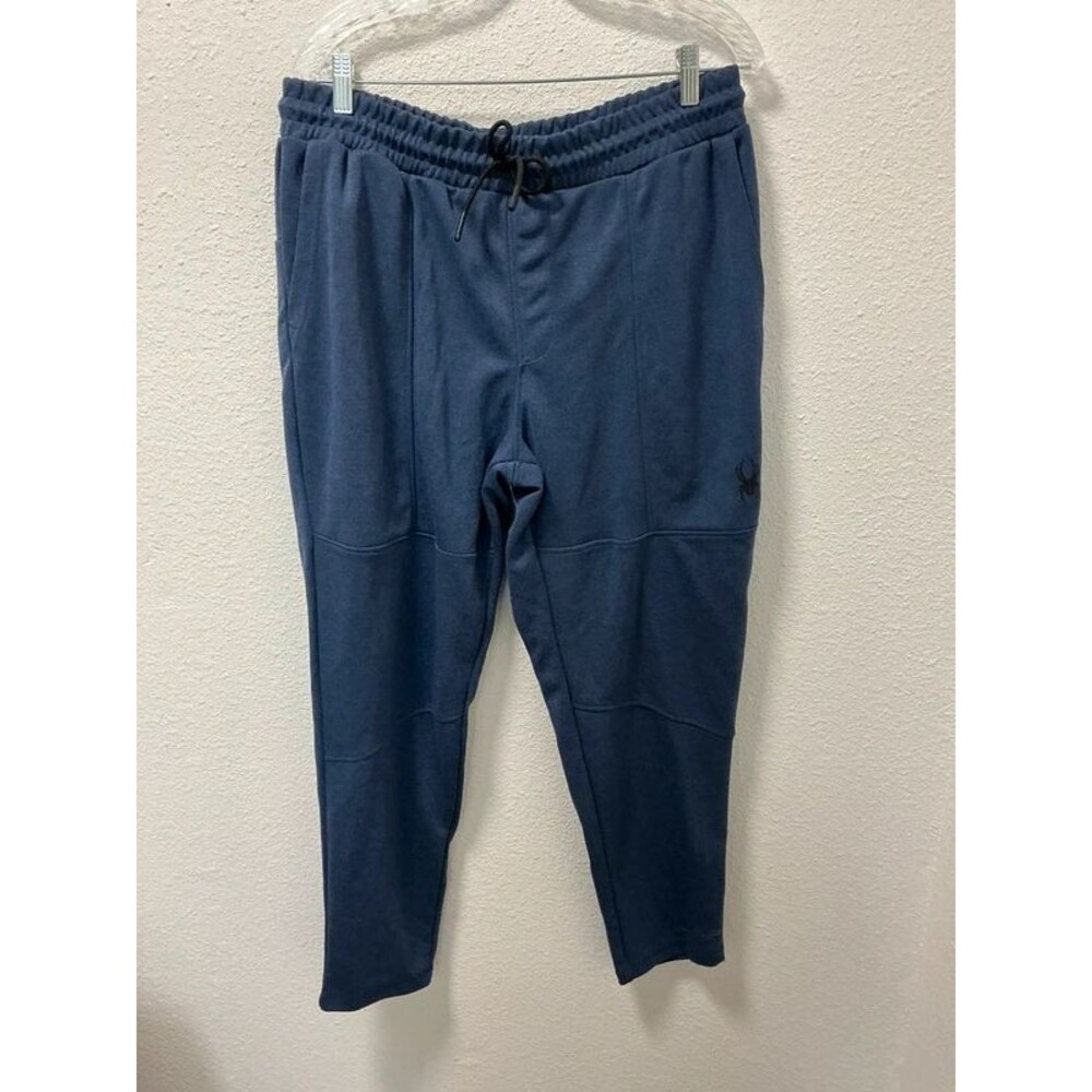 Spyder active men’s large blue fleece joggers sweatpants drawstring SPM739U